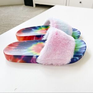 Top Moda Rainbow Plush Slide Sandal Cab-99